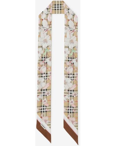 Check Skinny
  Silk Scarf main image 1