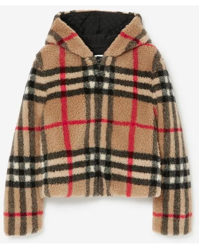Burberry Check Fleece Jacket - Brown