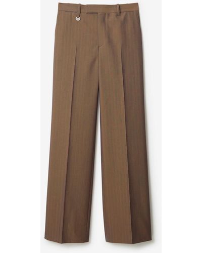 Burberry Wool Tailored Trousers - Brown