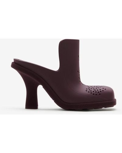 Burberry Rubber Highland Mules - Purple
