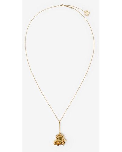 Burberry Rose Pendant Necklace - White