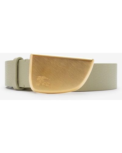 Burberry Leather Shield Belt - Natural