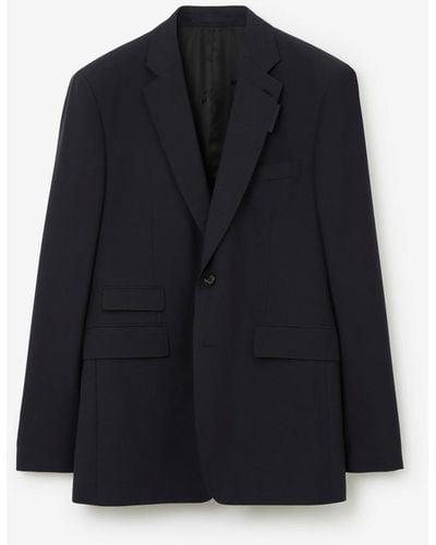Burberry Wool Mohair Tailored Jacket - Blue