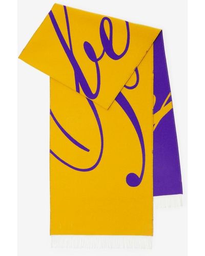 Burberry Schal aus Wolle und Seide mit Logo - Gelb
