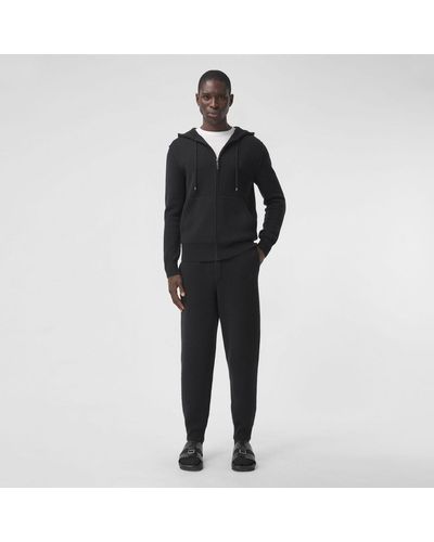 Burberry Monogram Motif Cashmere Blend Jogging Trousers - Black