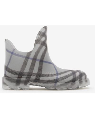 Burberry Check Rubber Marsh Low Boots - Grey