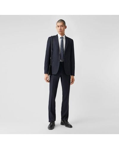 Burberry Slim Fit Wool Suit - Blue