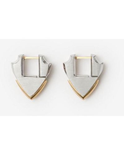 Burberry Small Shield Earrings - White