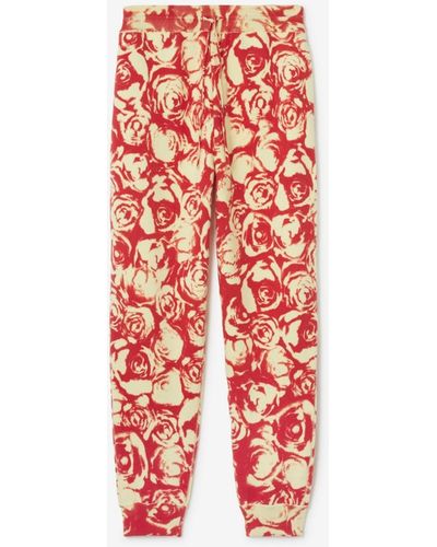 Burberry Rose Wool Jogging Pants - Red
