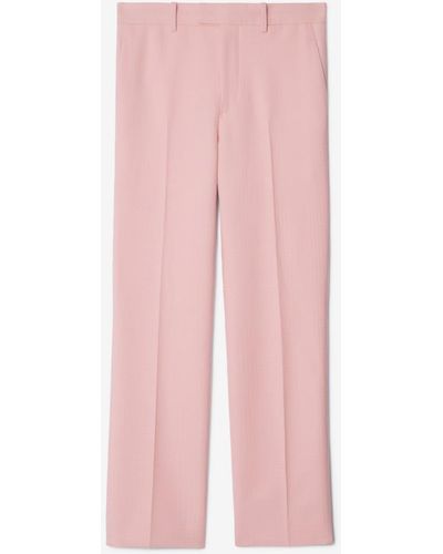 Burberry Wool Tailored Trousers - Pink