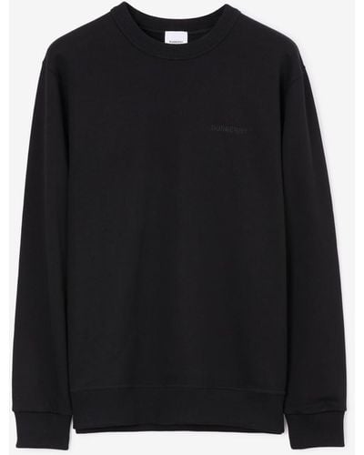 Burberry Check Ekd Cotton Sweatshirt - Black