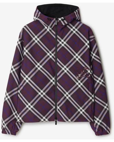 Burberry Reversible Check Jacket - Purple
