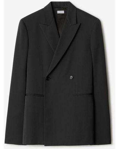 Burberry Veste de costume en laine - Noir