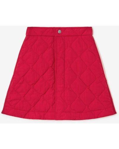 Burberry Quilted Nylon Mini Skirt - Red