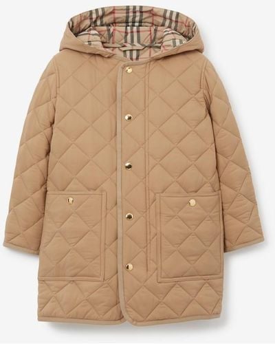Burberry Quilted Nylon Coat - Natural