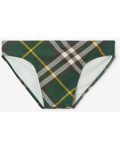 Burberry Check Swim Briefs - Green