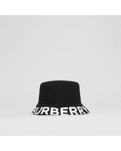 Burberry Bob réversible en gabardine de coton avec logo - Noir