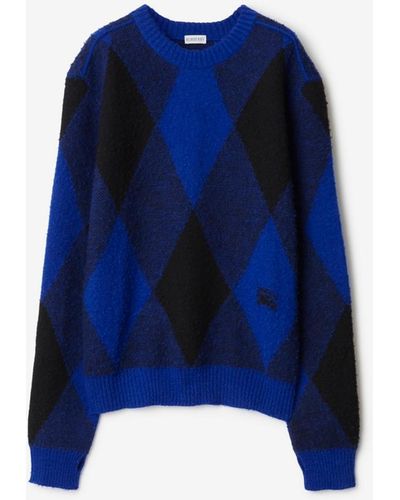 Burberry Wollpullover im Argyle-Design - Blau