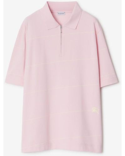 Burberry Baumwoll-Poloshirt mit Streifenmuster - Pink