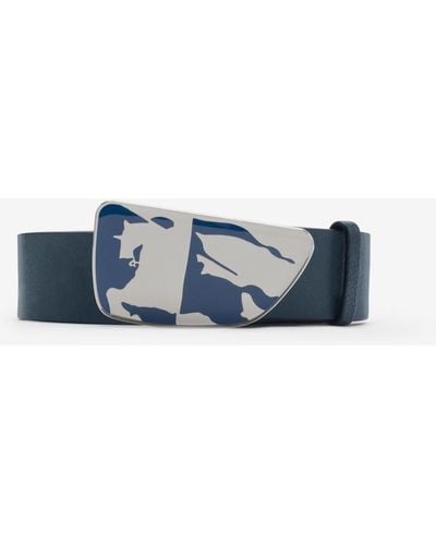 Burberry Leather Shield Ekd Belt - Blue