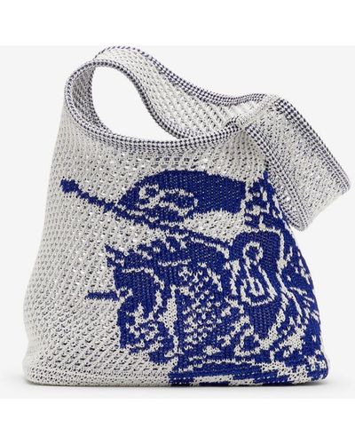 Burberry Small Ekd Crochet Bag - Blue