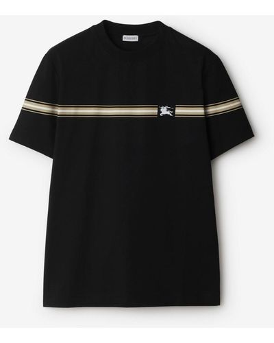 Burberry Baumwoll-T-Shirt mit Streifen - Schwarz