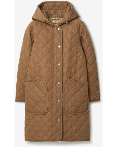 Burberry Quilted Nylon Coat - Brown
