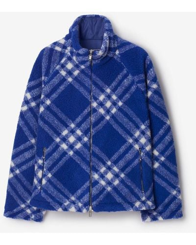 Burberry Reversible Check Fleece Jacket - Blue
