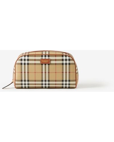 Burberry Medium Check E-canvas Pouch - Multicolor