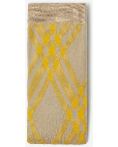 Burberry Check Wool Blend Tights - Yellow