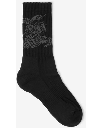 Burberry Ekd Technical Stretch Cotton Socks - Black