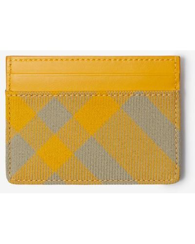 Burberry Check Card Case - Yellow