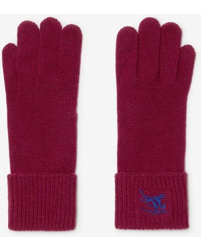 Burberry Cashmere Blend Gloves - Red