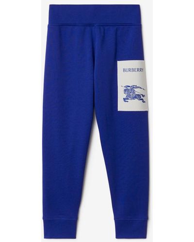 Burberry Ekd Cotton Jogging Trousers - Blue