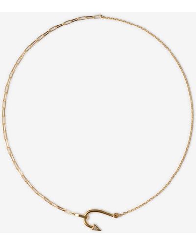 Burberry Gold-plated Pavé Hook Necklace - Metallic
