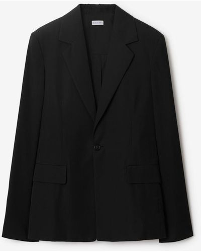 Burberry Cotton Blend Tailored Jacket - Black