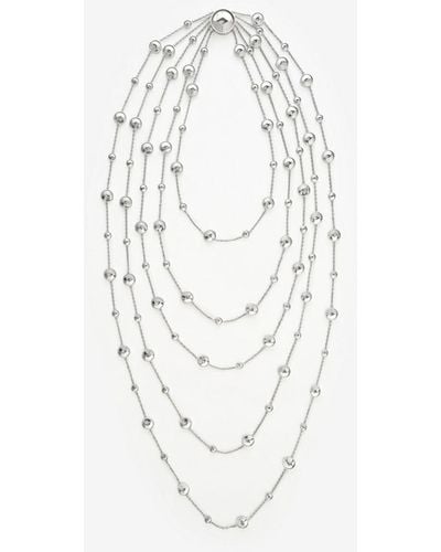 Burberry Hollow Medallion Tiered Necklace - White