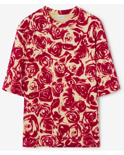 Burberry Rose Cotton T-shirt - Red