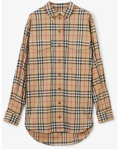 Burberry Luka Checked Stretch-cotton Shirt - Brown