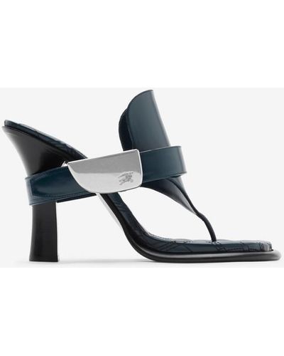 Burberry Leather Bay Sandals - Blue