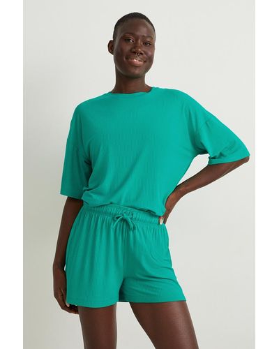 C&A Pantalón corto de pijama-con viscosa - Verde