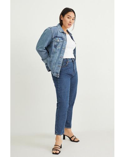 C&A Mom jeans-high waist-LYCRA® - Azul