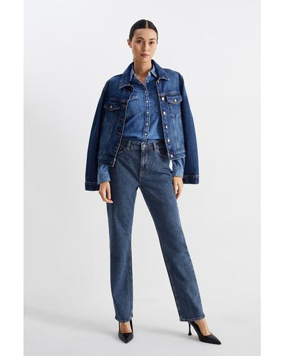 C&A Straight jeans-high waist-LYCRA® - Azul