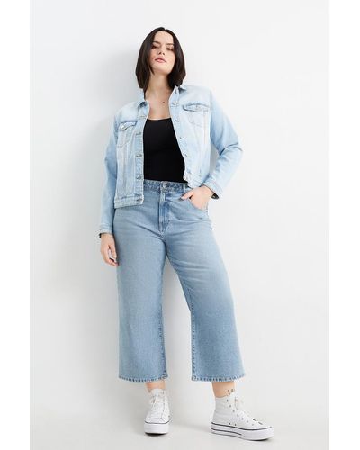 C&A Wide leg jeans-high waist - Azul