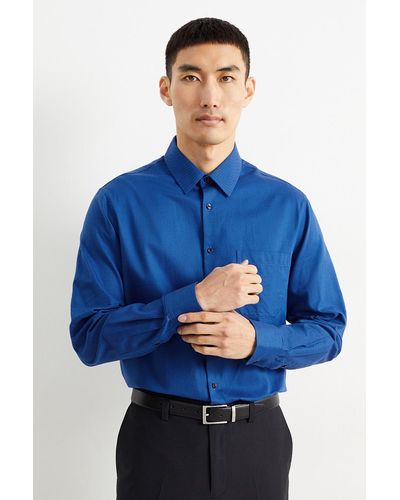 C&A Oxford Overhemd-regular Fit-kent-gemakkelijk Te Strijken - Blauw