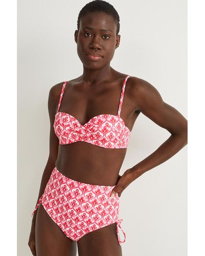 C&A Braguita de bikini-high waist-LYCRA® XTRA LIFETM-de flores - Rosa