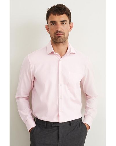 C&A Overhemd-regular Fit-cutaway-gemakkelijk Te Strijken - Roze