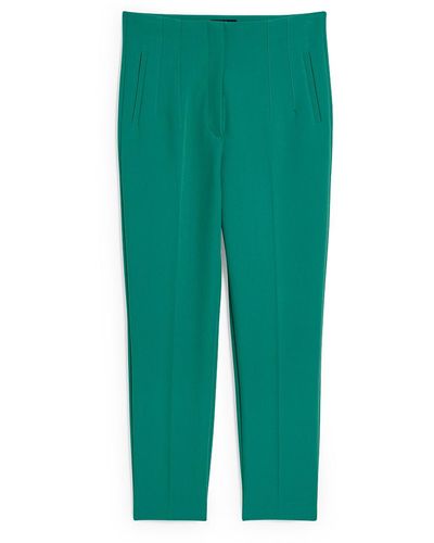 C&A Pantalon de toile-high waist-cigarette fit - Vert