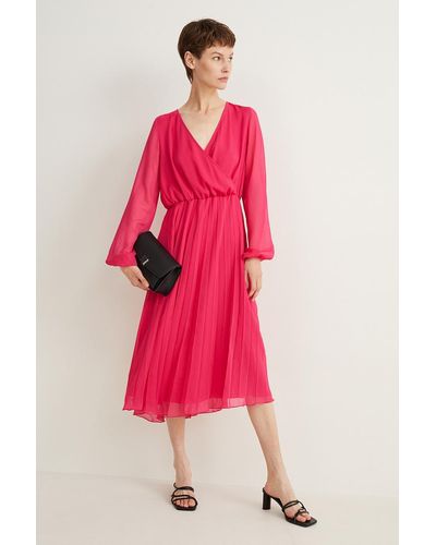 C&A Jurk Van Chiffon-geplisseerd - Roze