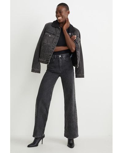 C&A Loose fit jeans-high waist-LYCRA® - Negro
